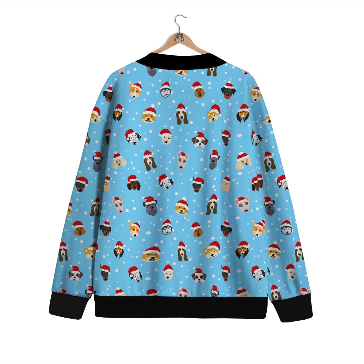 Dog Santa Print Pattern Cardigan-grizzshop