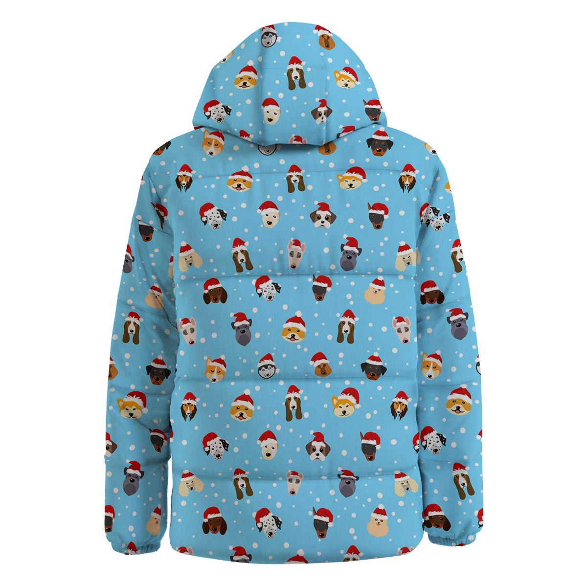 Dog Santa Print Pattern Down Jacket-grizzshop
