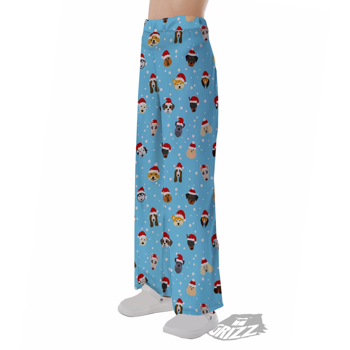 Dog Santa Print Pattern Pajama Pants-grizzshop