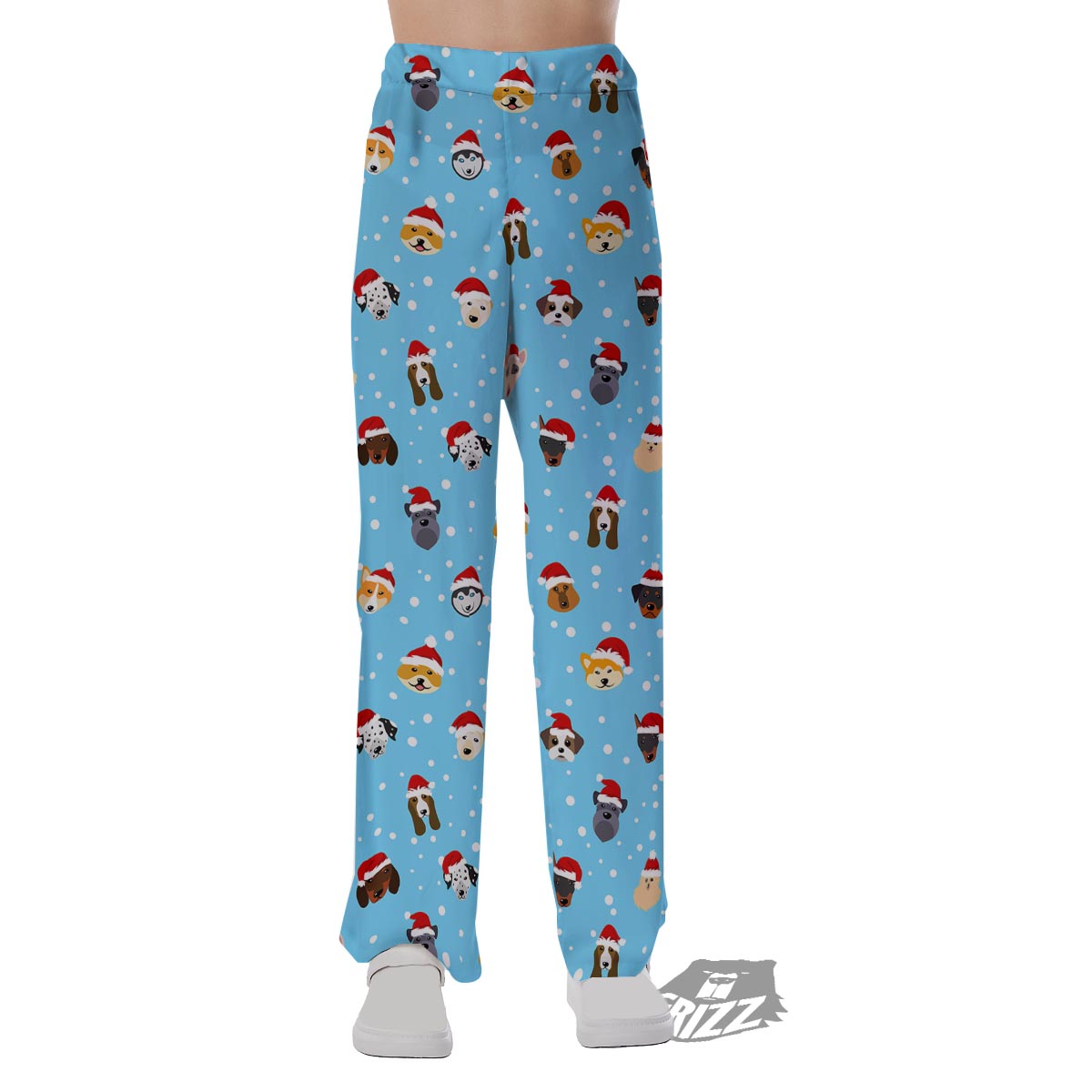 Dog Santa Print Pattern Pajama Pants-grizzshop