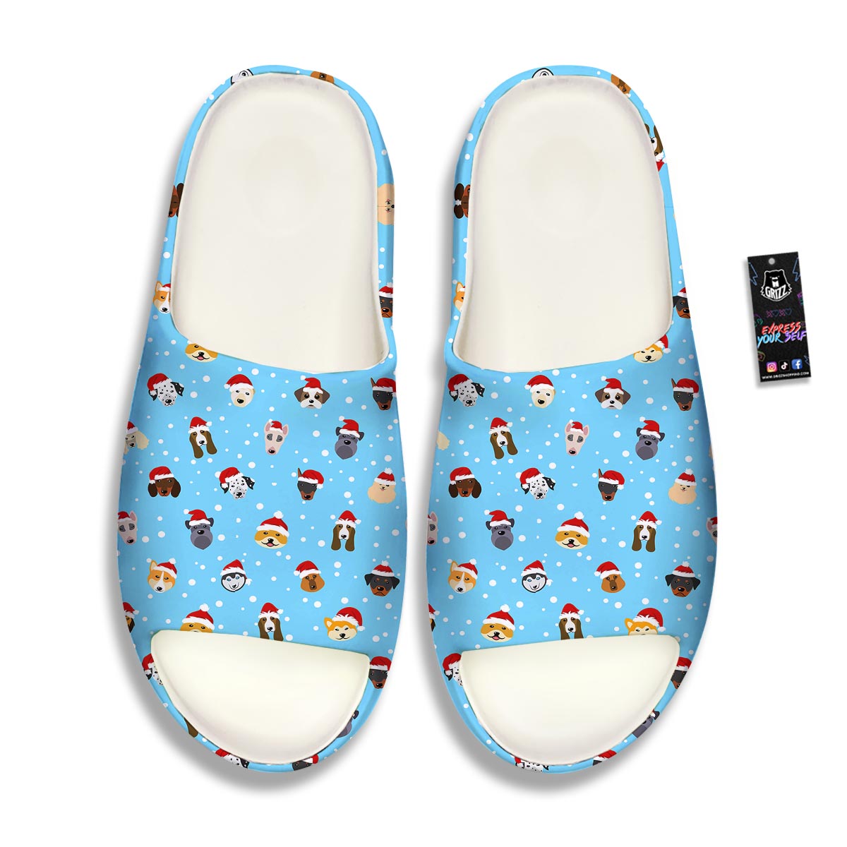 Dog Santa Print Pattern Sandals-grizzshop