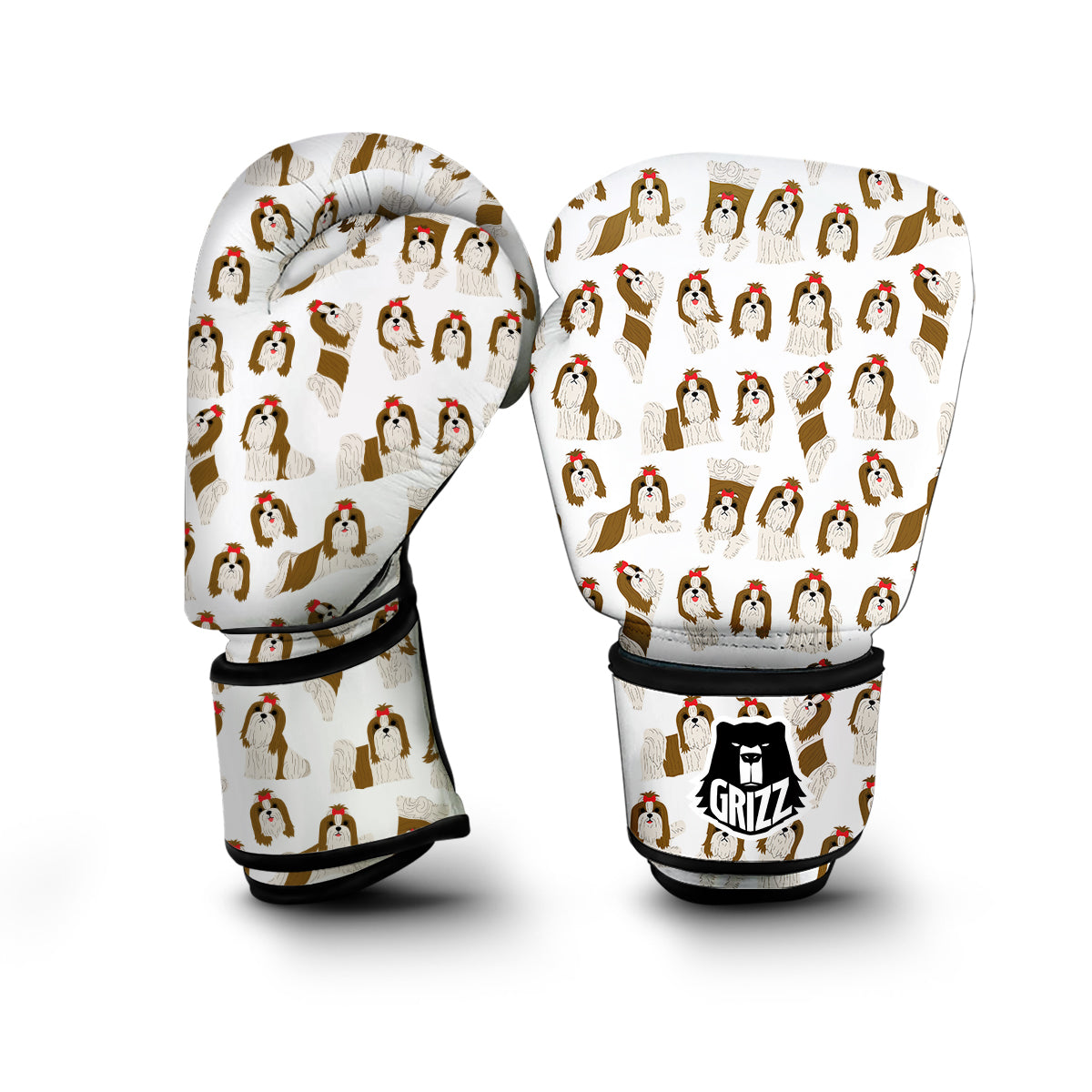Dog Shih Tzu Pattern Print Boxing Gloves-grizzshop