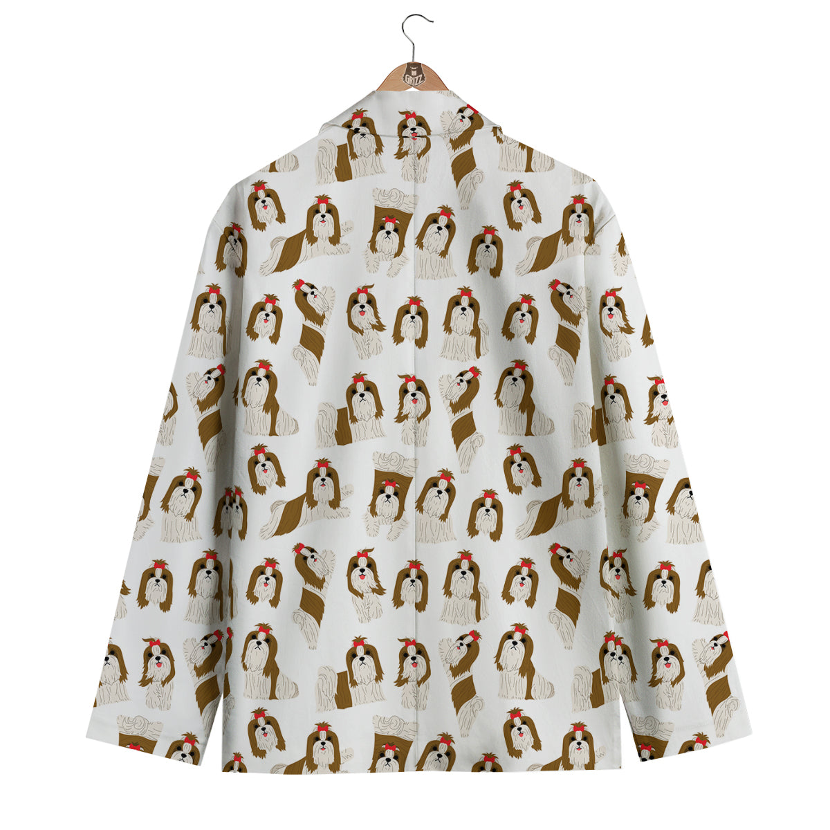 Dog Shih Tzu Pattern Print Men's Blazer-grizzshop