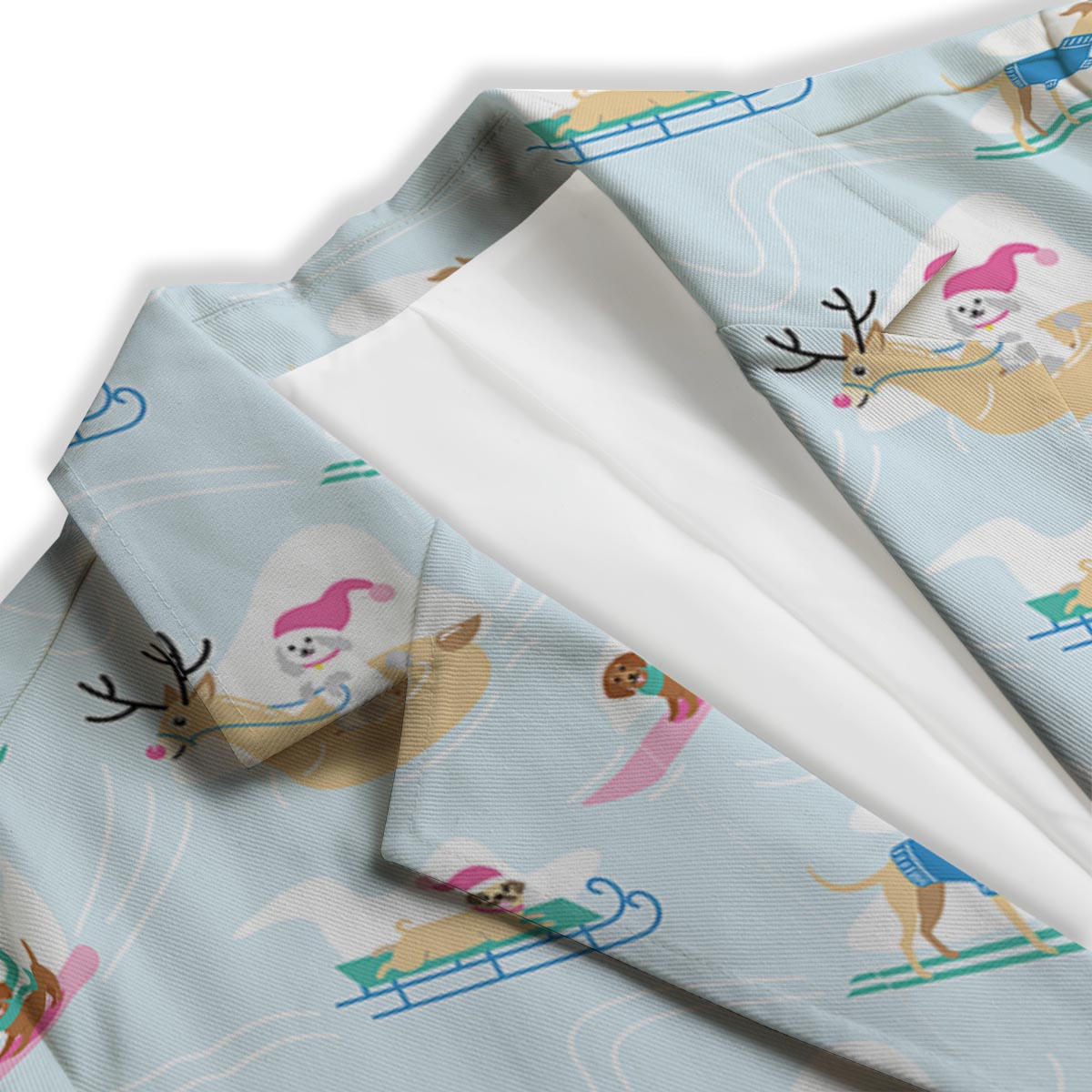 Dog Skiing Print Pattern Women's Blazer-grizzshop
