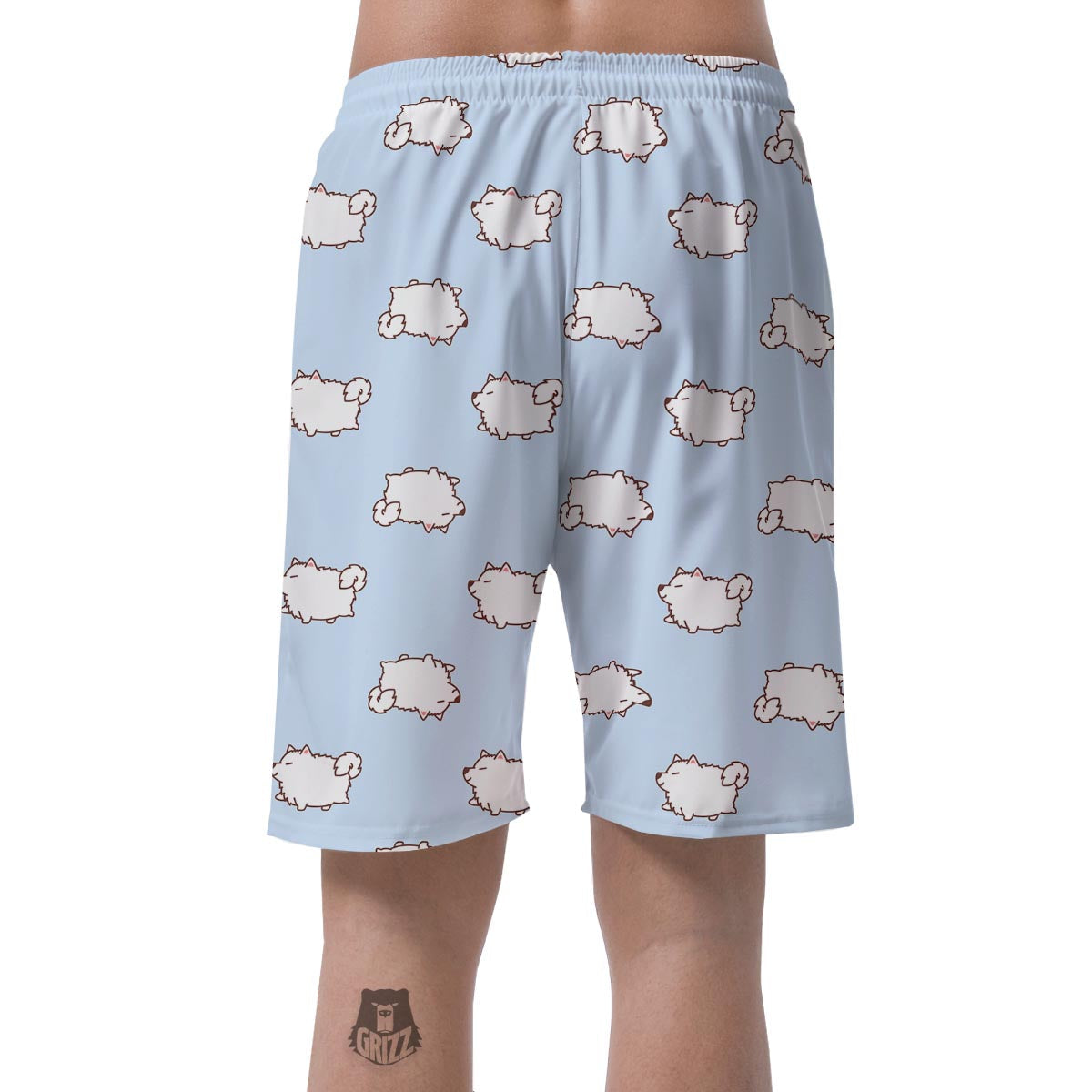 Dog Somoyed Pattern Print Men's Shorts-grizzshop