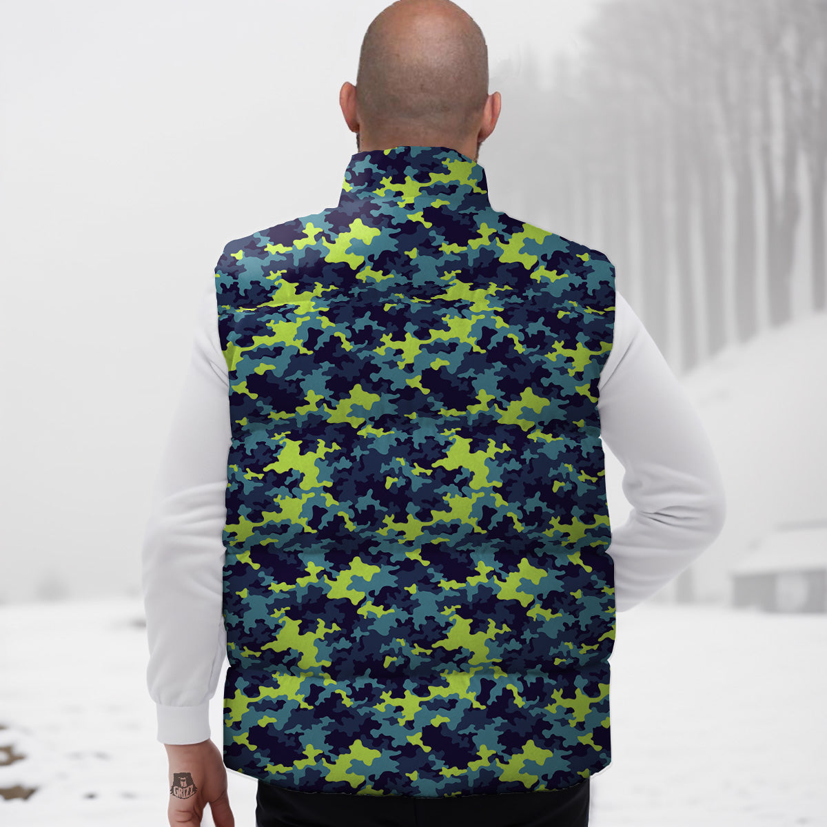 Dog Westie Pattern Print Down Vest-grizzshop