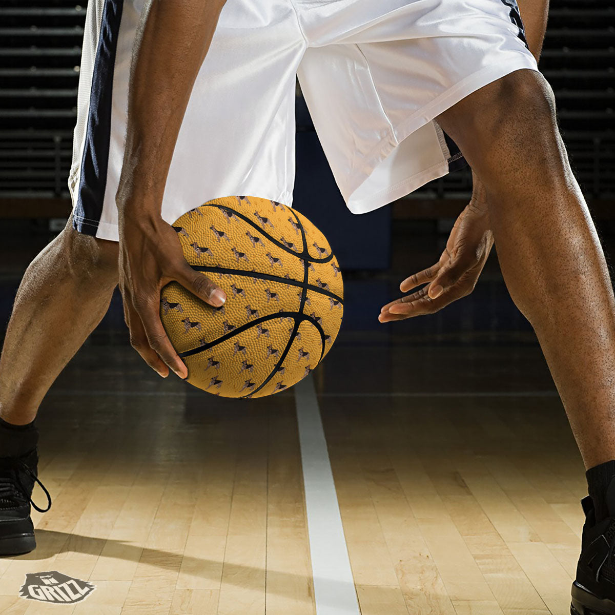 Denim Jeans Maple Leaf Print Pattern Basketball