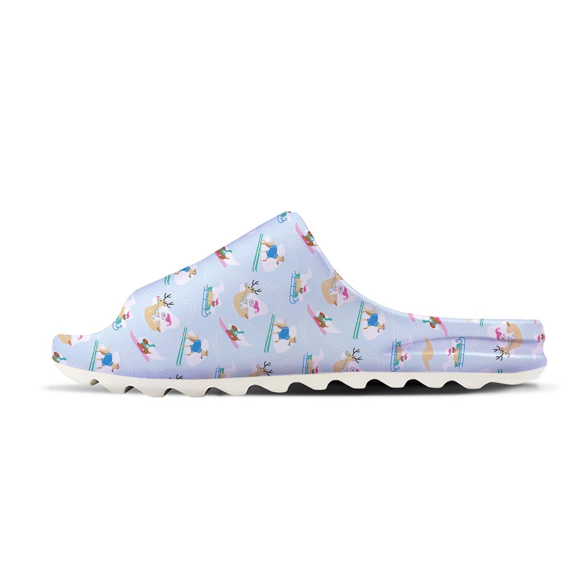 Dog Skiing Print Pattern Sandals-grizzshop