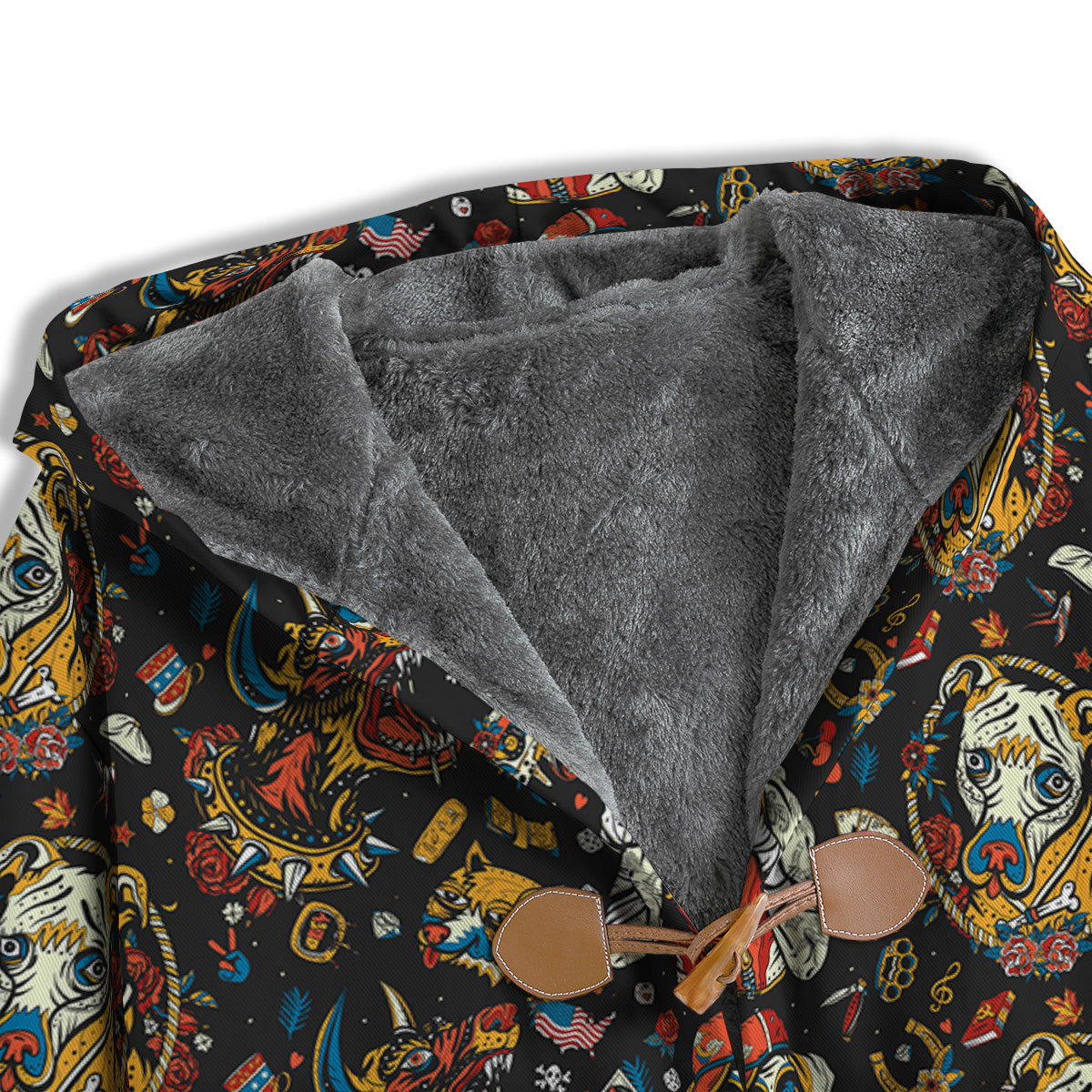 Dogs Old School Tattoo Print Pattern Men's Windbreaker Jacket-grizzshop