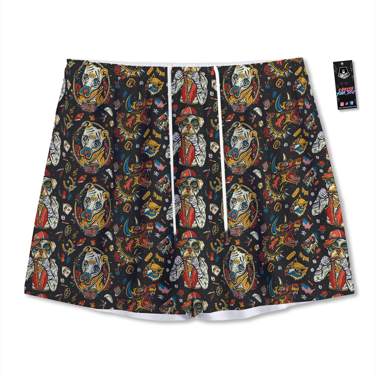 Green Desert Camouflage Print Mesh Shorts