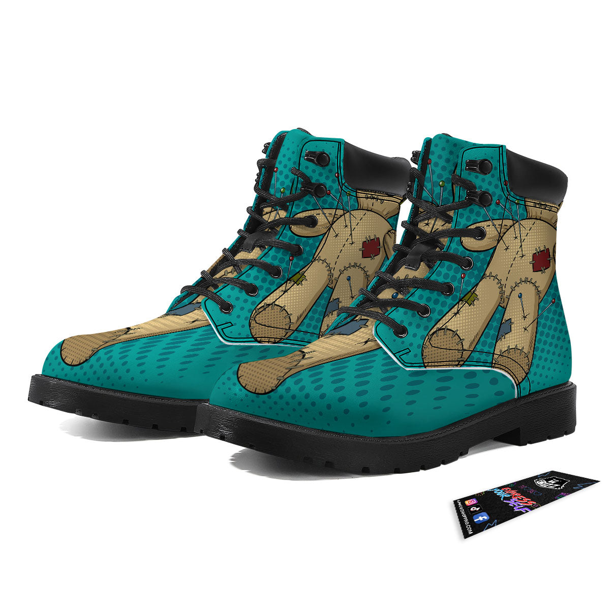 Doll Voodoo Print Boots-grizzshop