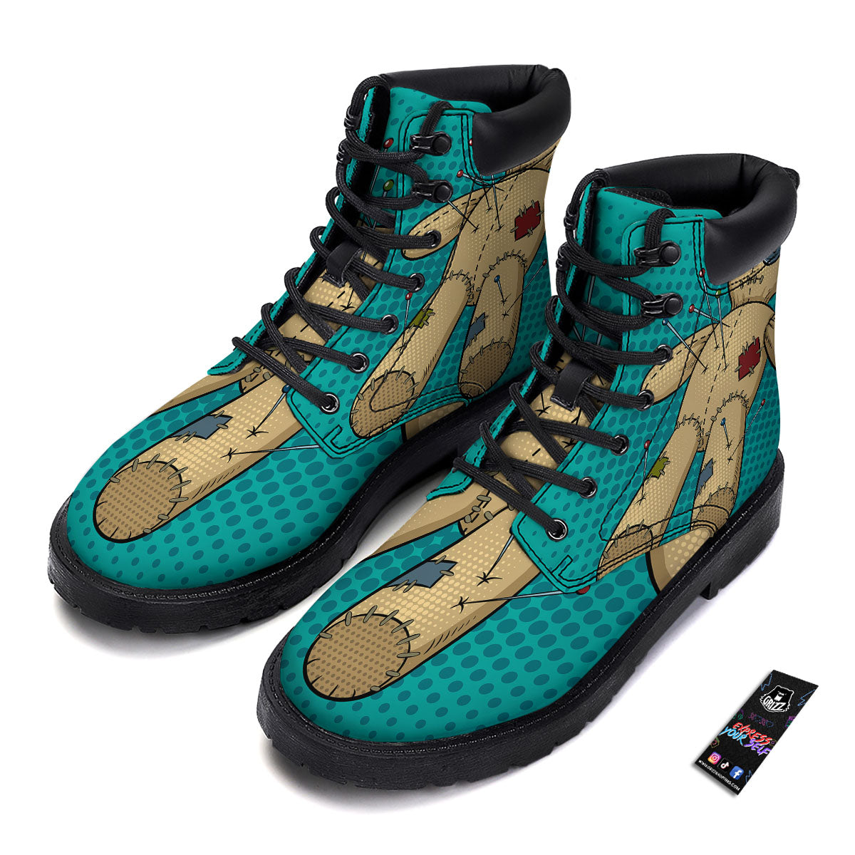 Doll Voodoo Print Boots-grizzshop