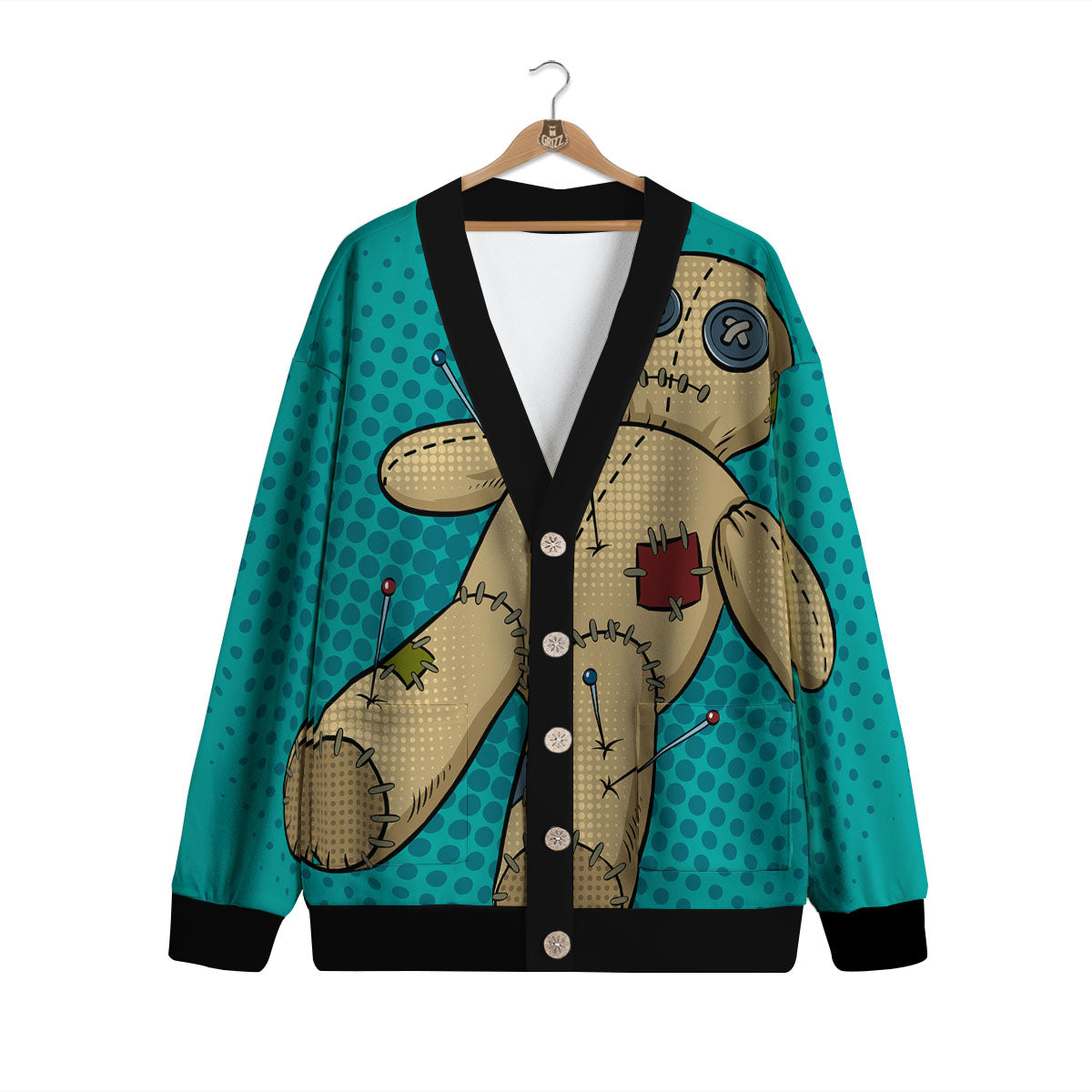 Doll Voodoo Print Cardigan-grizzshop