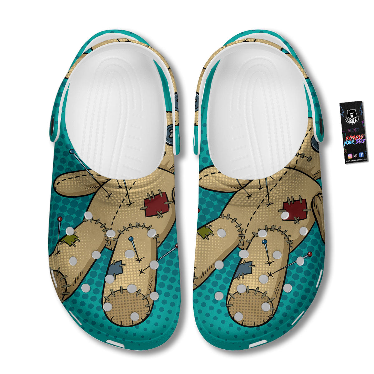 Doll Voodoo Print Clog-grizzshop