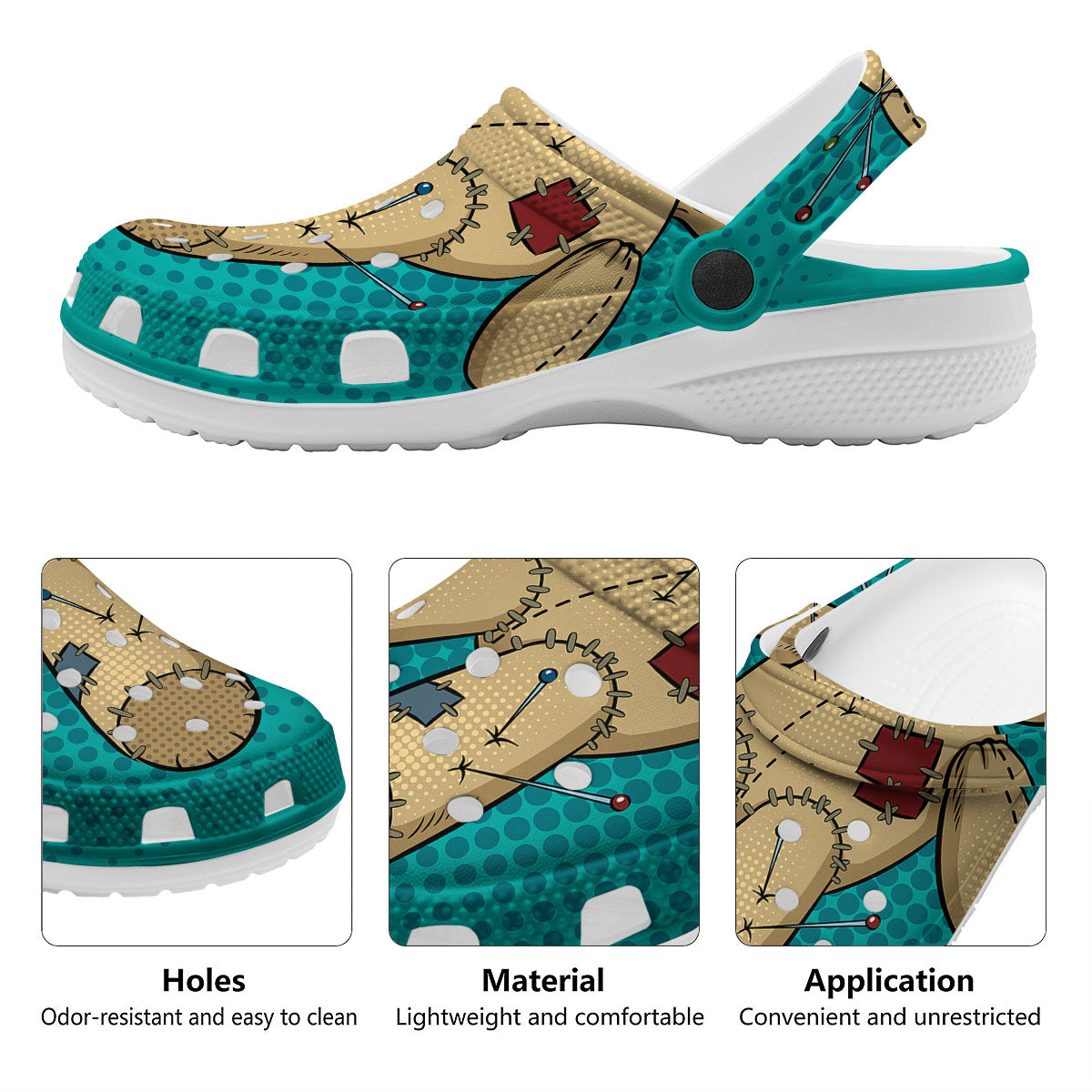 Doll Voodoo Print Clog-grizzshop