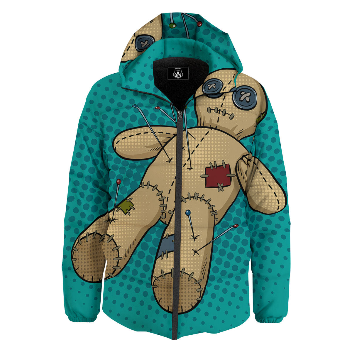 Doll Voodoo Print Down Jacket-grizzshop
