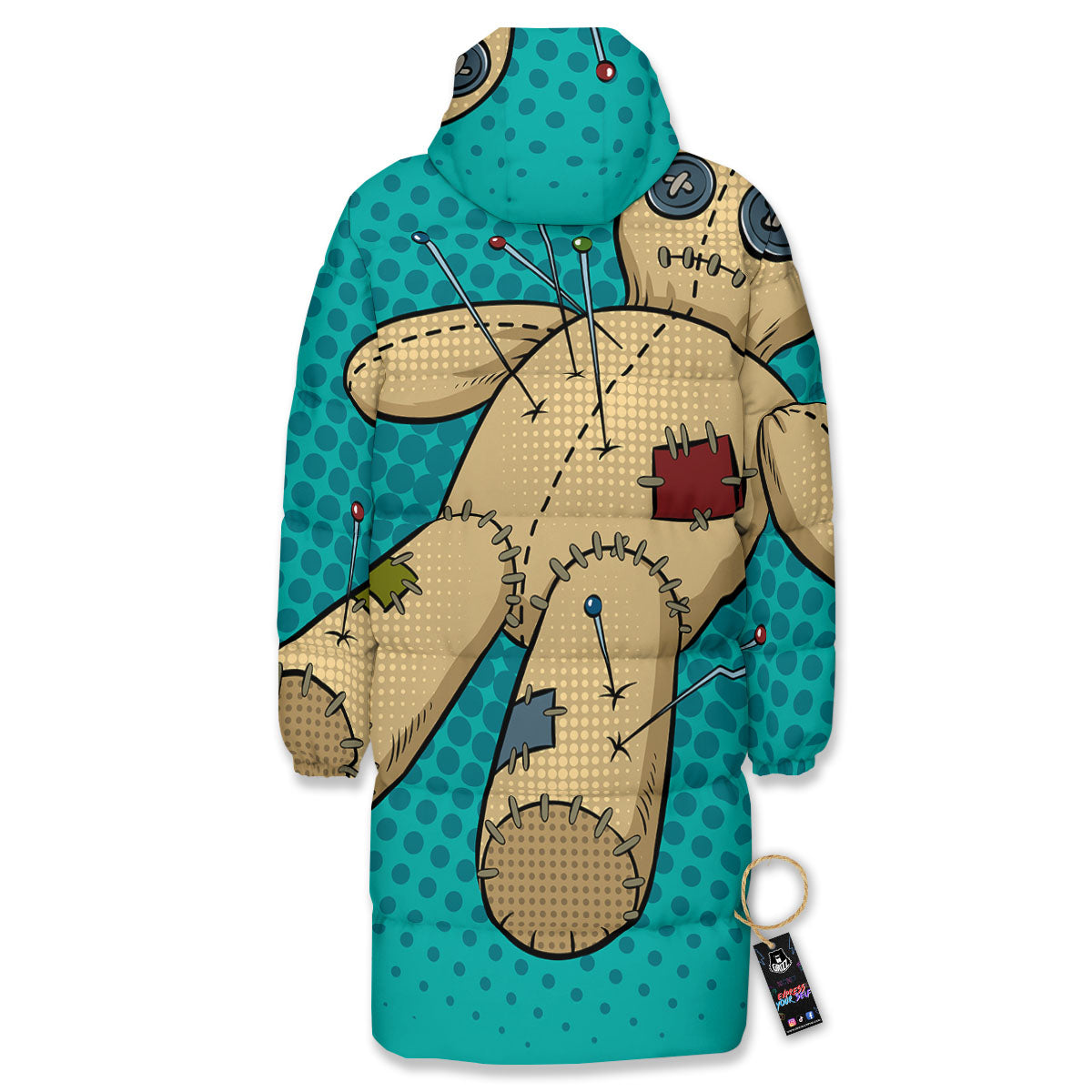 Doll Voodoo Print Long Down Jacket-grizzshop
