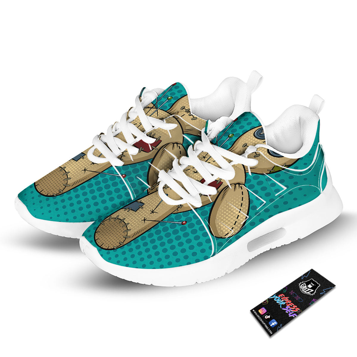 Doll Voodoo Print Tennis Shoes-grizzshop
