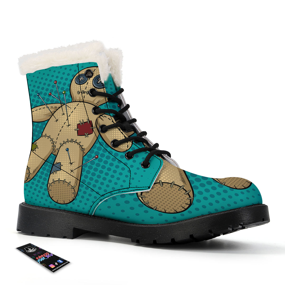 Doll Voodoo Print Winter Boots-grizzshop