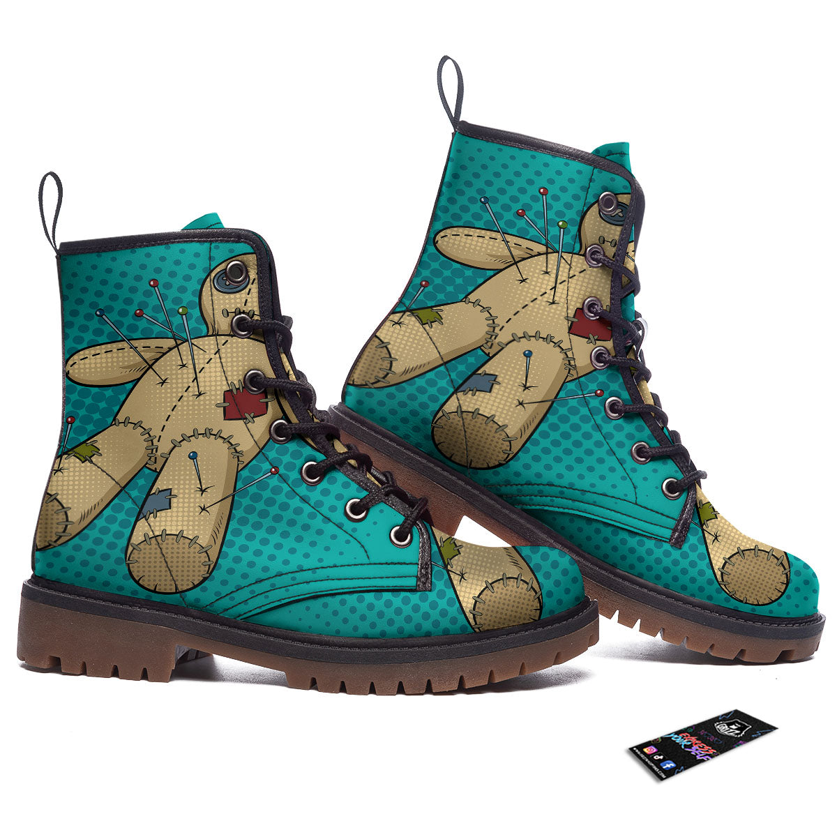 Doll Voodoo Print Work Boots-grizzshop