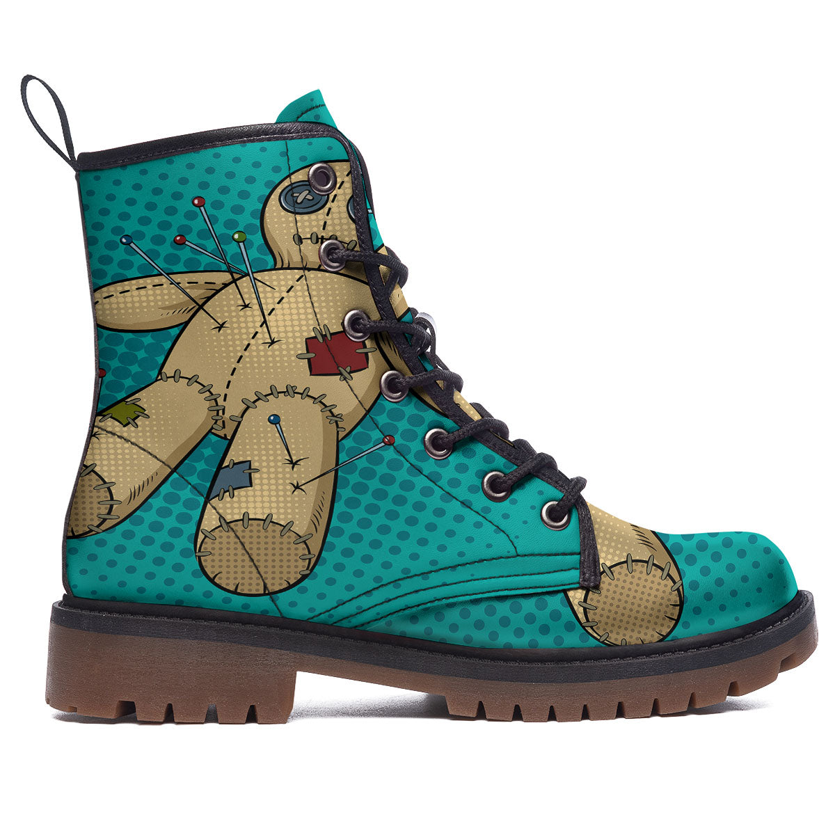 Doll Voodoo Print Work Boots-grizzshop