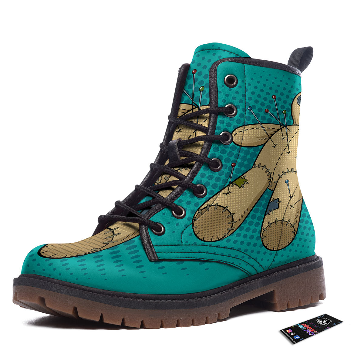 Doll Voodoo Print Work Boots-grizzshop