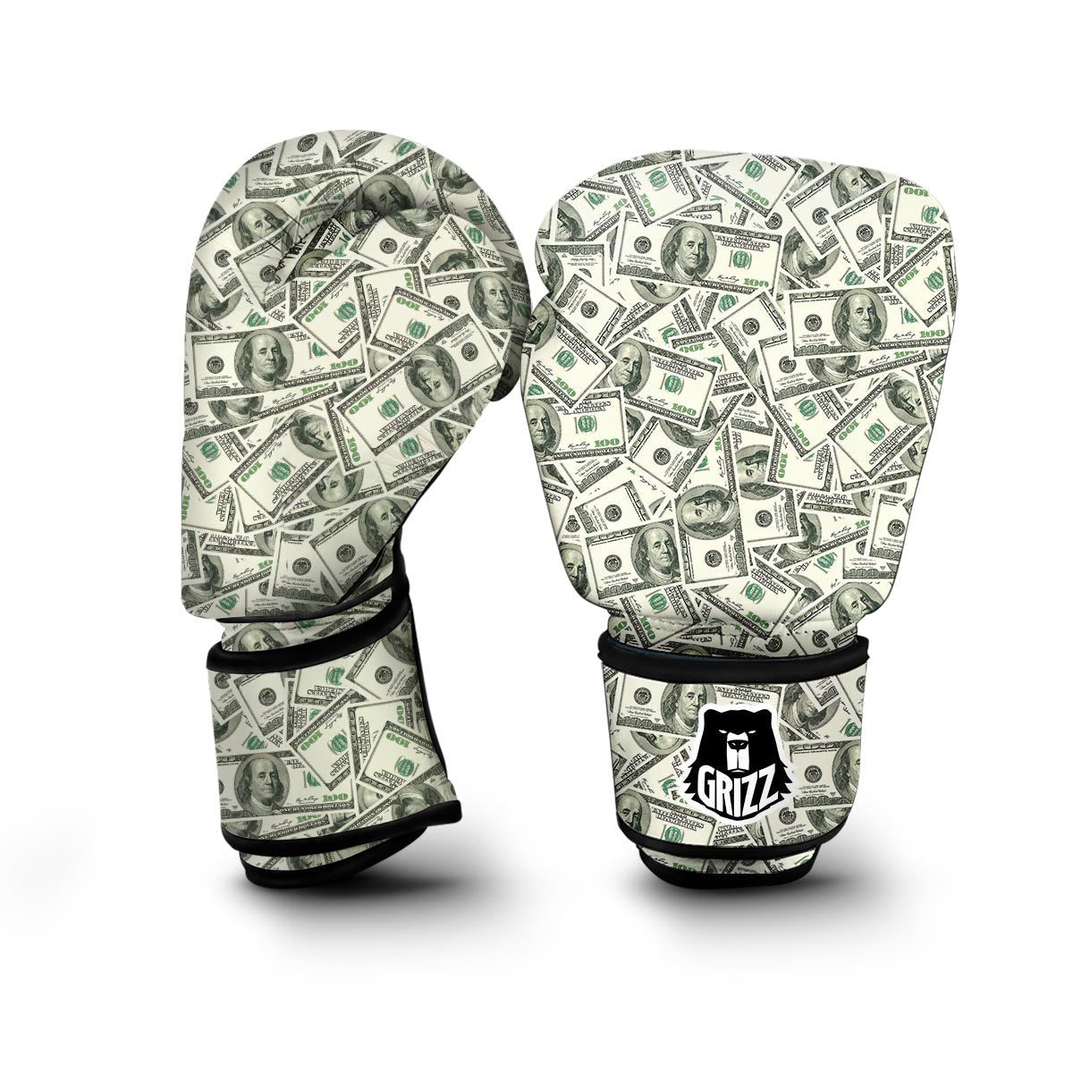 Dollar Money Pattern Print Boxing Gloves-grizzshop