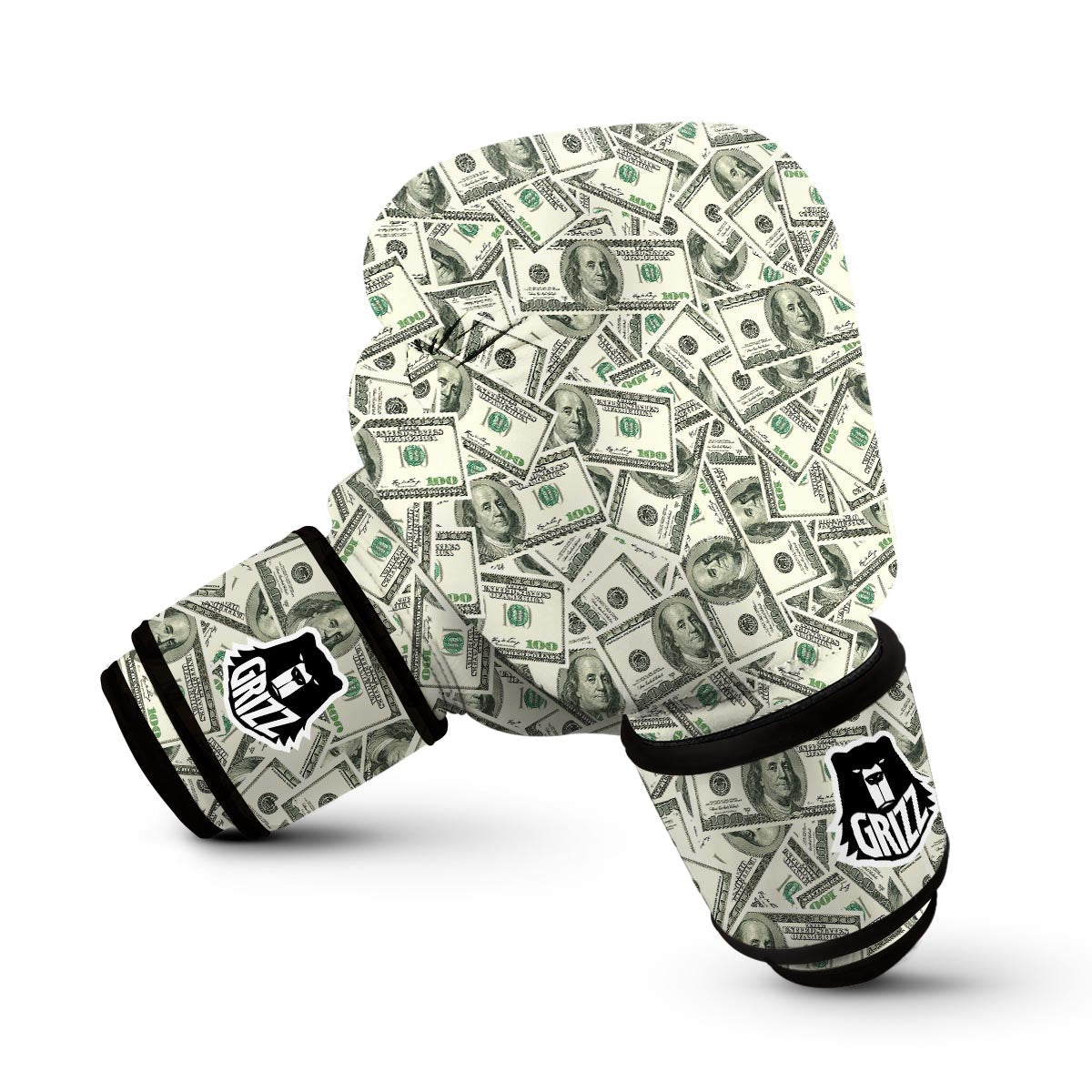 Dollar Money Pattern Print Boxing Gloves-grizzshop