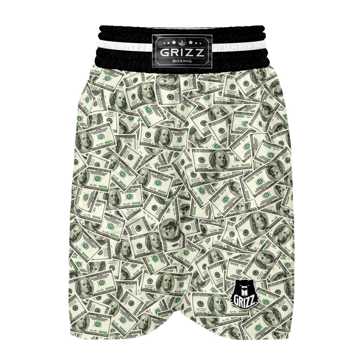Dollar Money Pattern Print Boxing Shorts-grizzshop