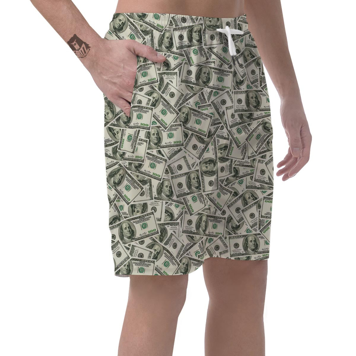 Dollar Money Pattern Print Men's Shorts-grizzshop