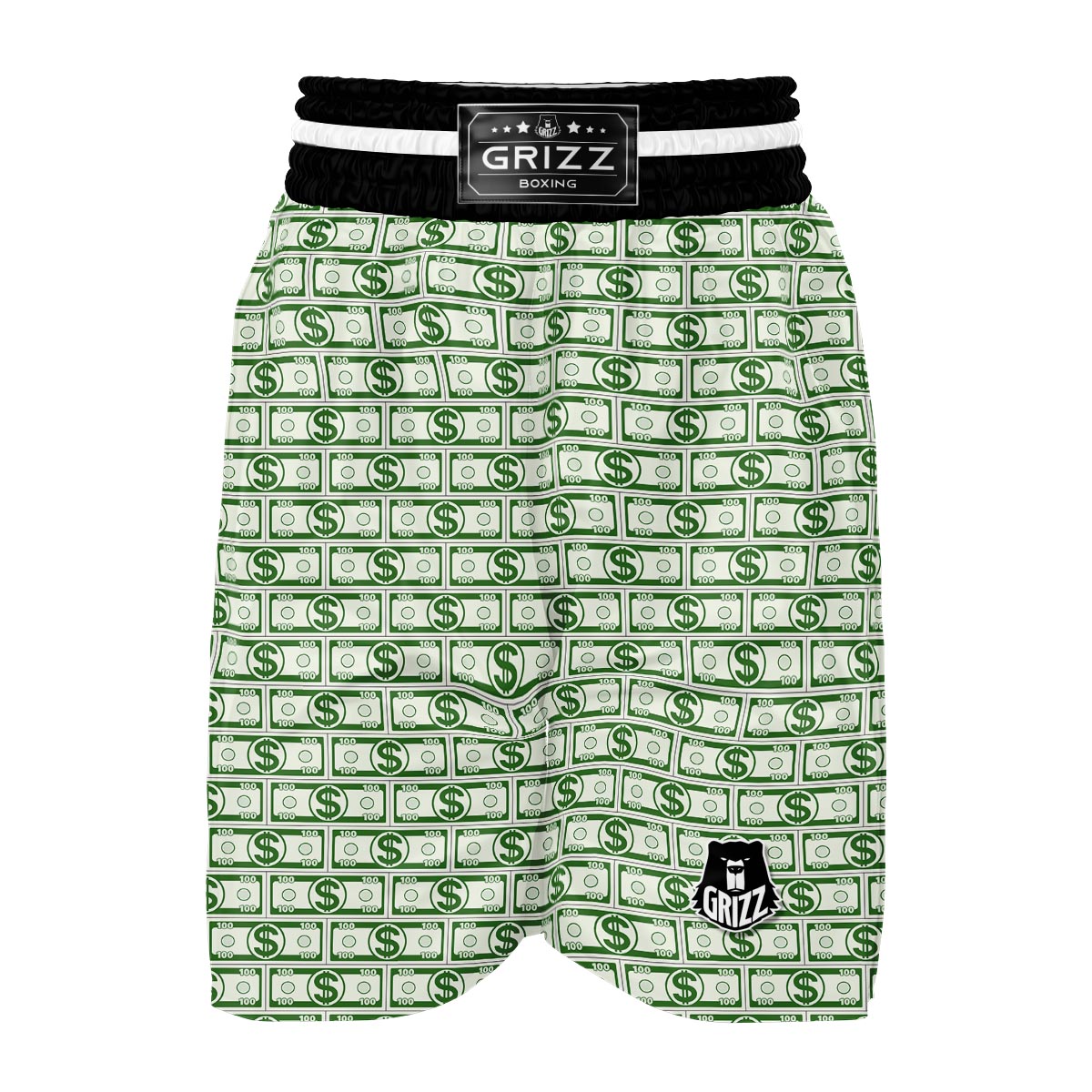 Dollar Money Print Pattern Boxing Shorts-grizzshop