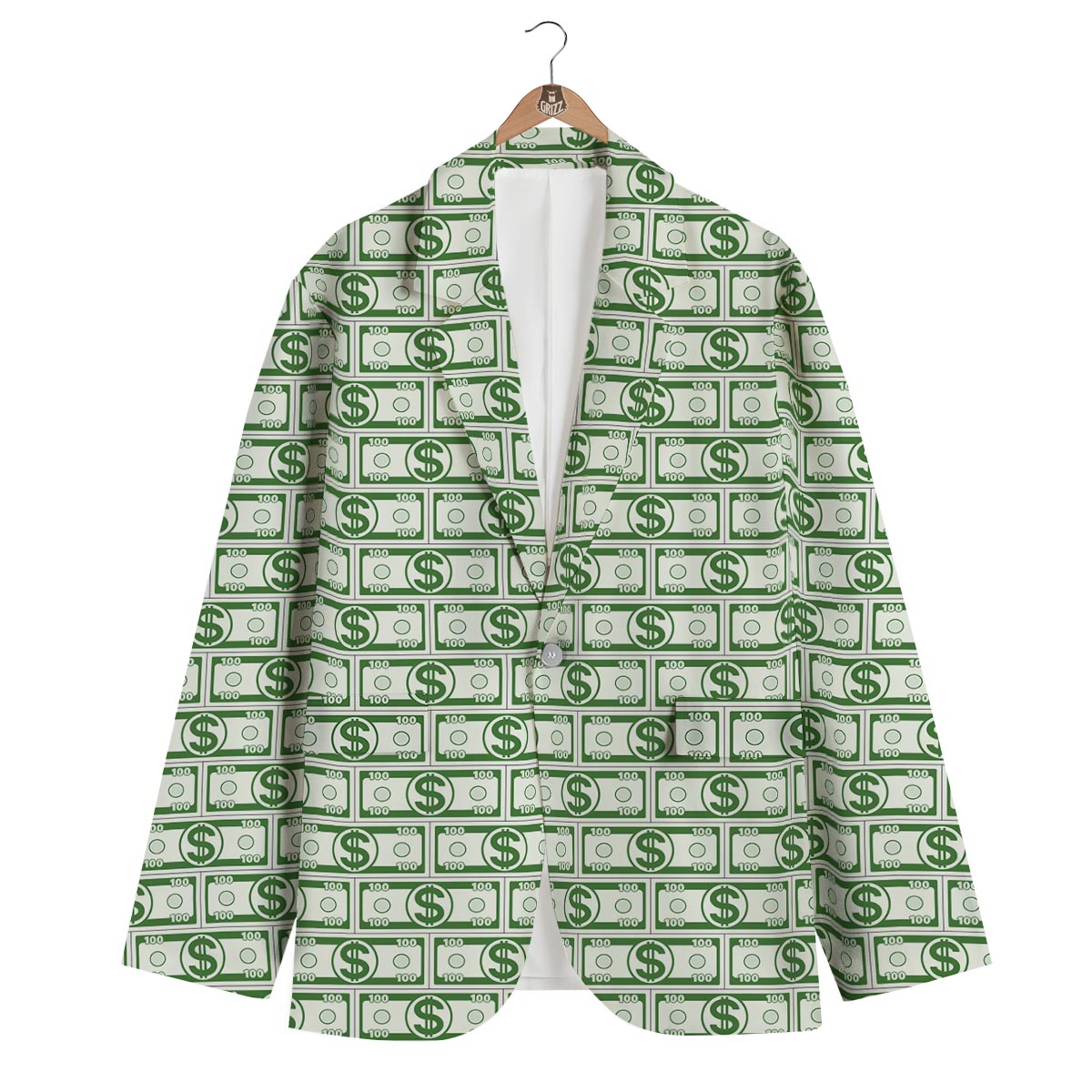 Dollar Money Print Pattern Men's Blazer-grizzshop