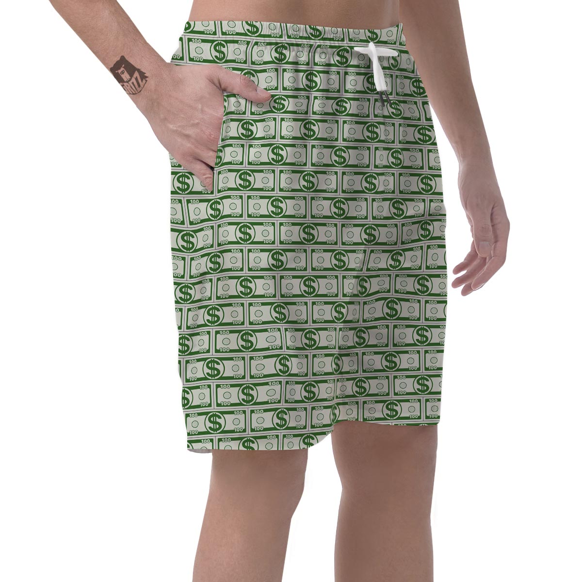 Dollar Money Print Pattern Men's Shorts-grizzshop