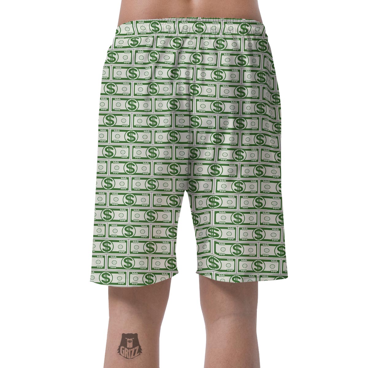 Dollar Money Print Pattern Men's Shorts-grizzshop