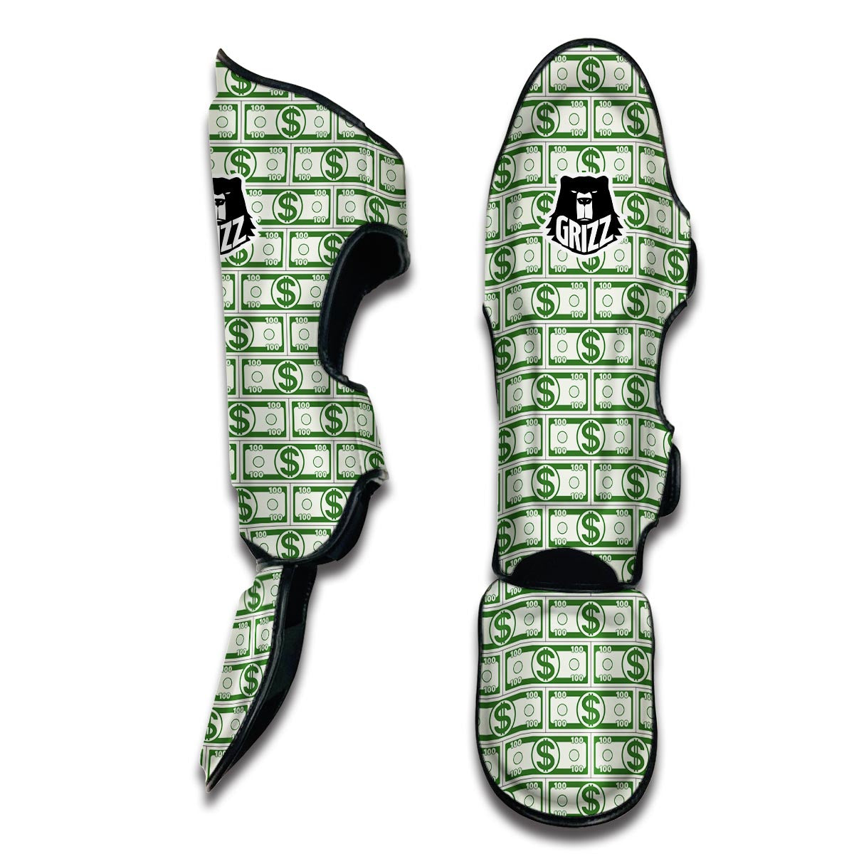 Dollar Money Print Pattern Muay Thai Shin Guards-grizzshop