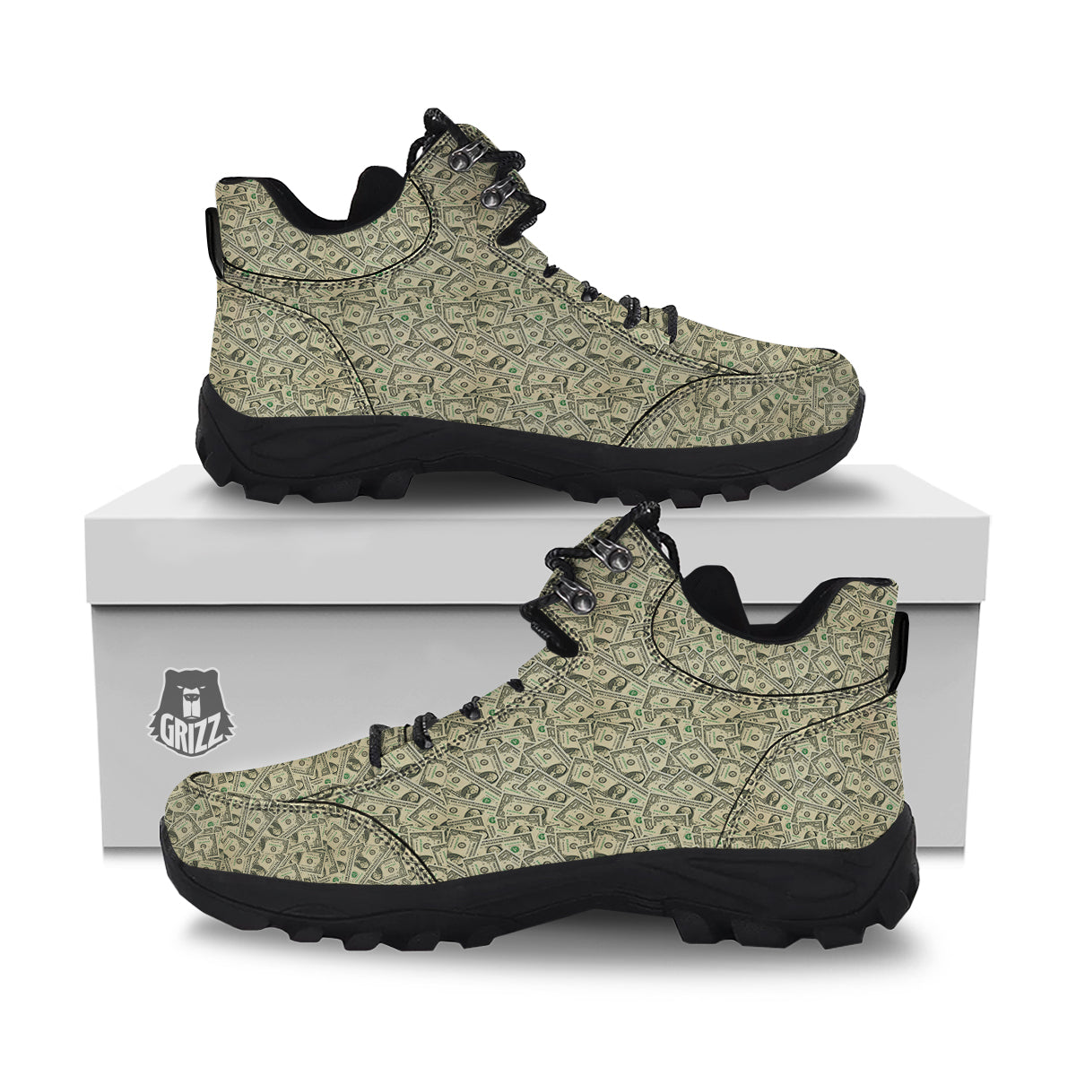 Dollars Vintagecolor Print Hiking Shoes-grizzshop