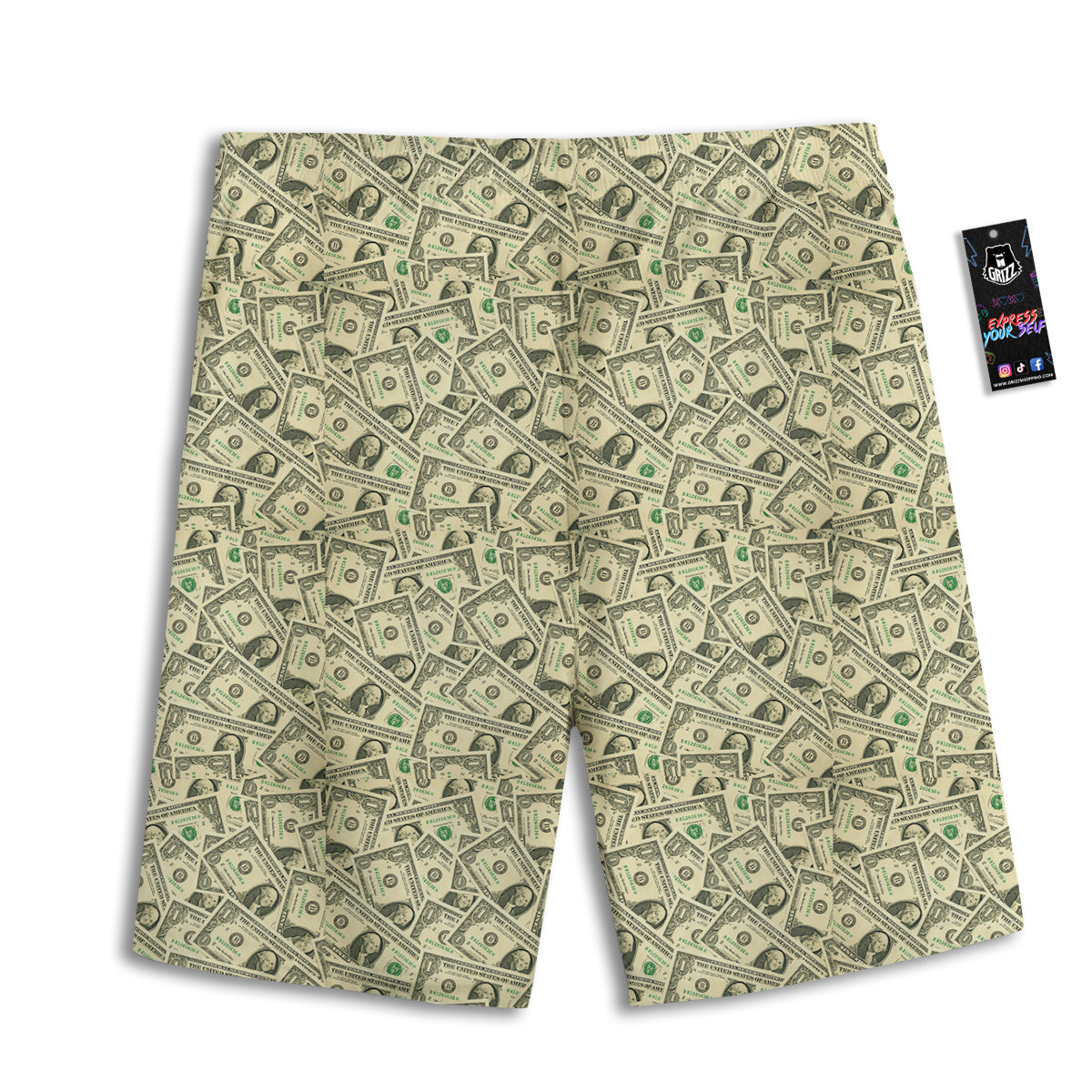 Dollars Vintagecolor Print Men's Athletic Shorts