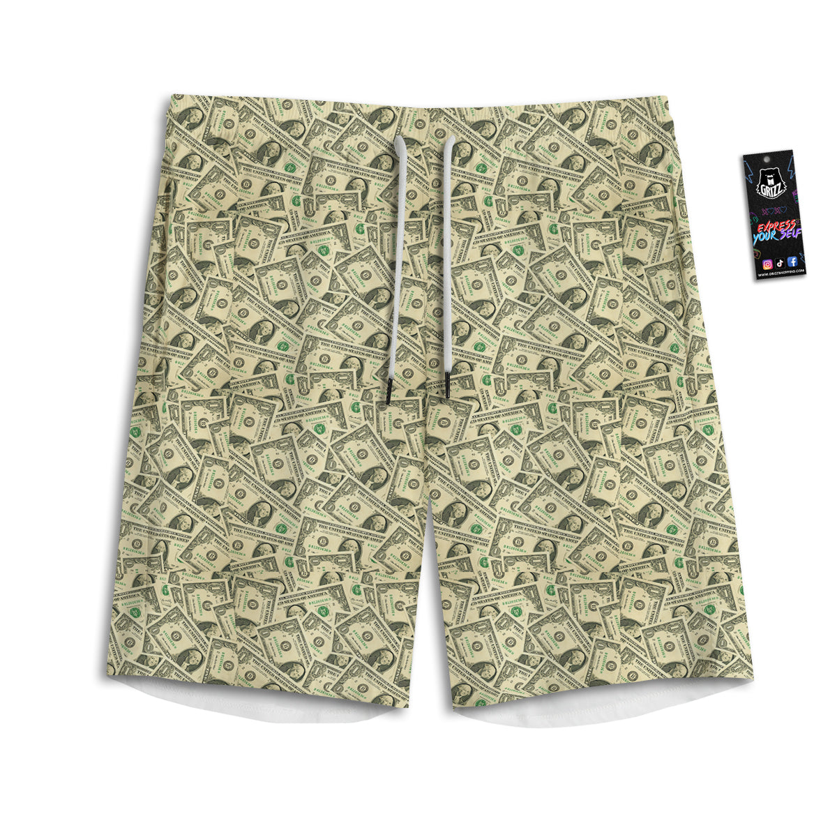 Dollars Vintagecolor Print Men's Athletic Shorts