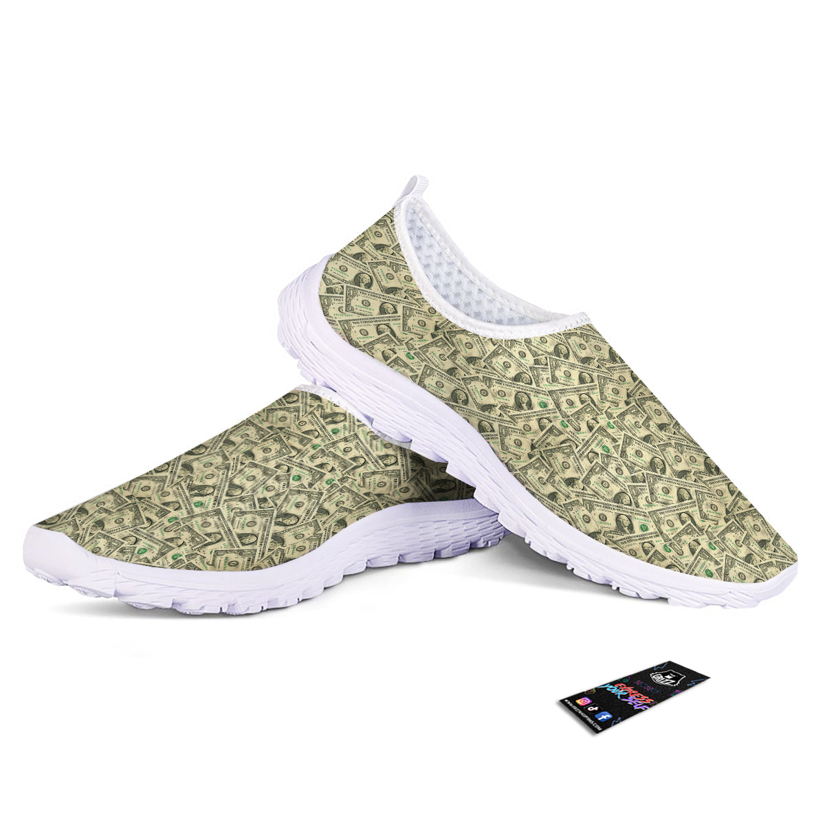 Dollars Vintagecolor Print Nurse Shoes-grizzshop