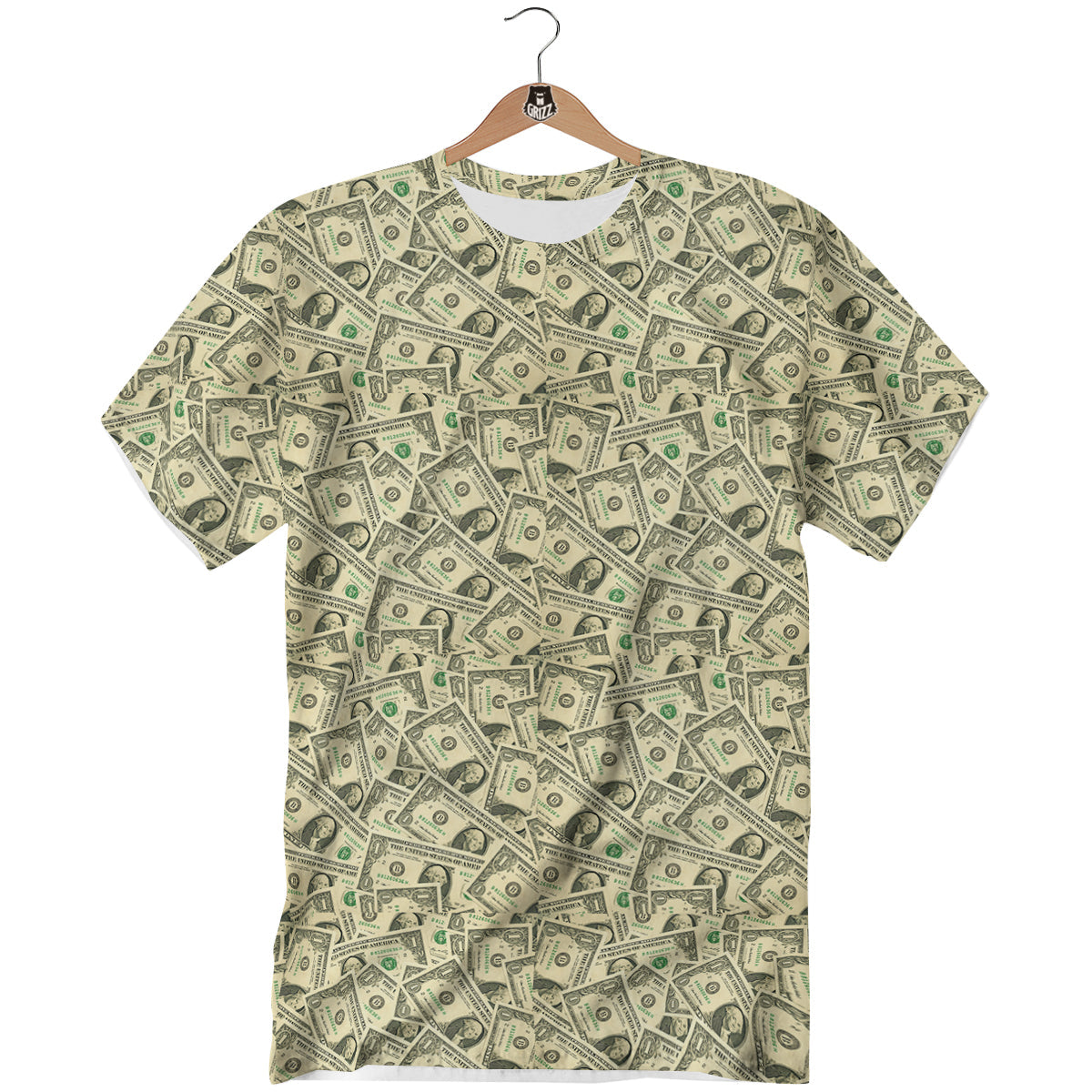Dollars Vintagecolor Print T-Shirt-grizzshop