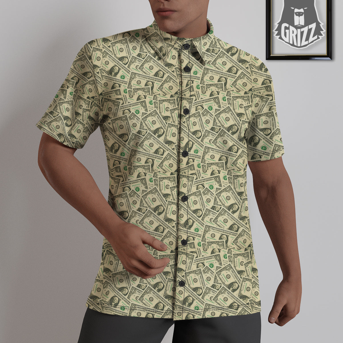 Dollars Vintagecolor Print Untucked Shirts-grizzshop