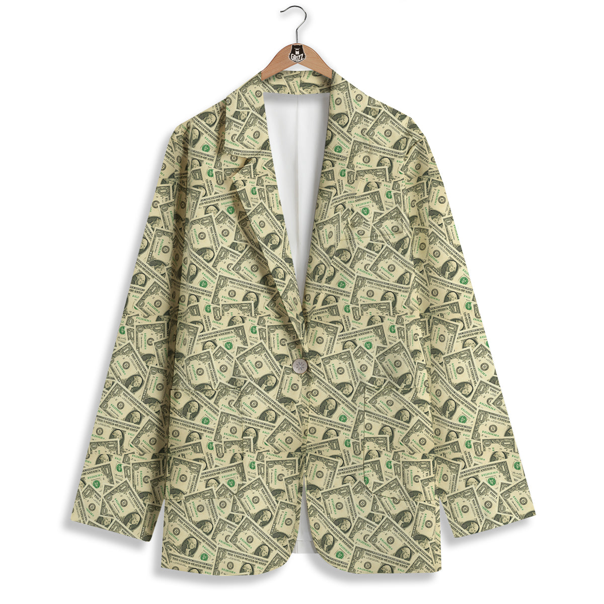 Dollars Vintagecolor Print Women's Blazer-grizzshop