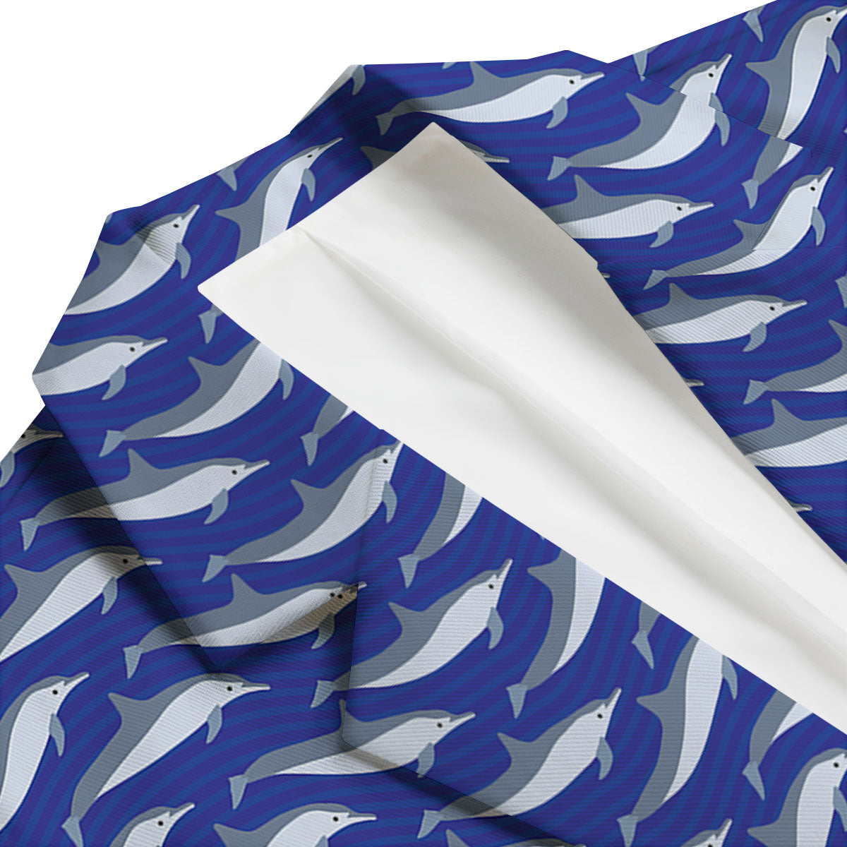 Dolphin And Waves Print Pattern Men's Blazer-grizzshop