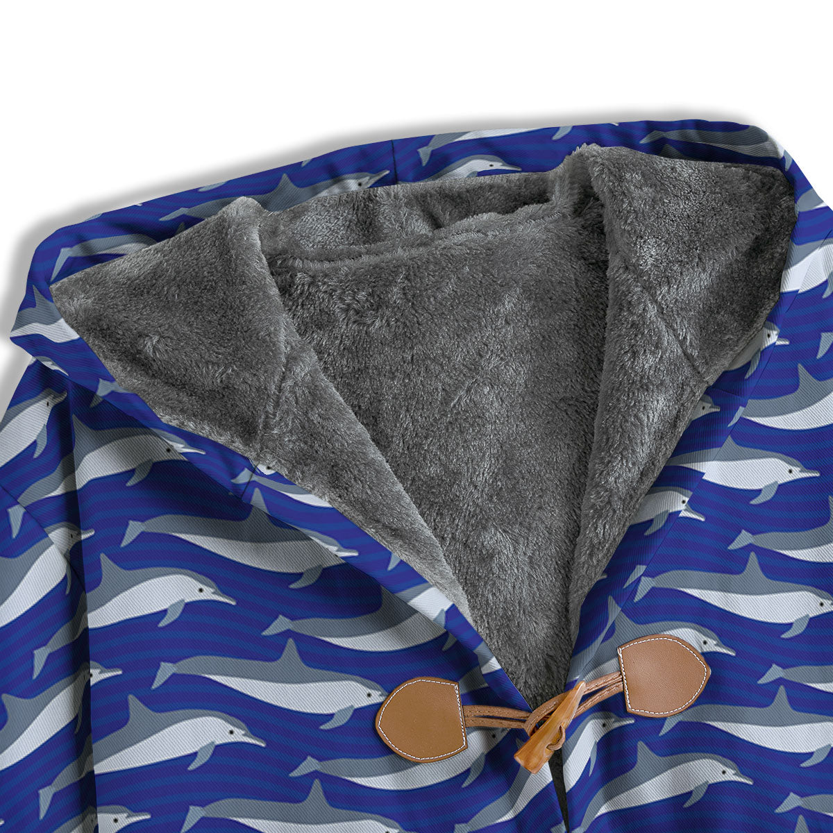 Dolphin And Waves Print Pattern Men's Windbreaker Jacket-grizzshop
