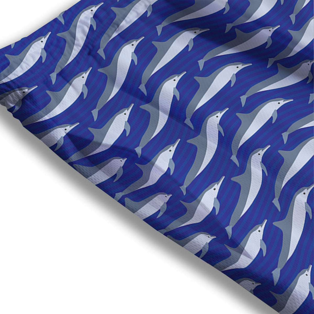 Dolphin And Waves Print Pattern Mesh Shorts
