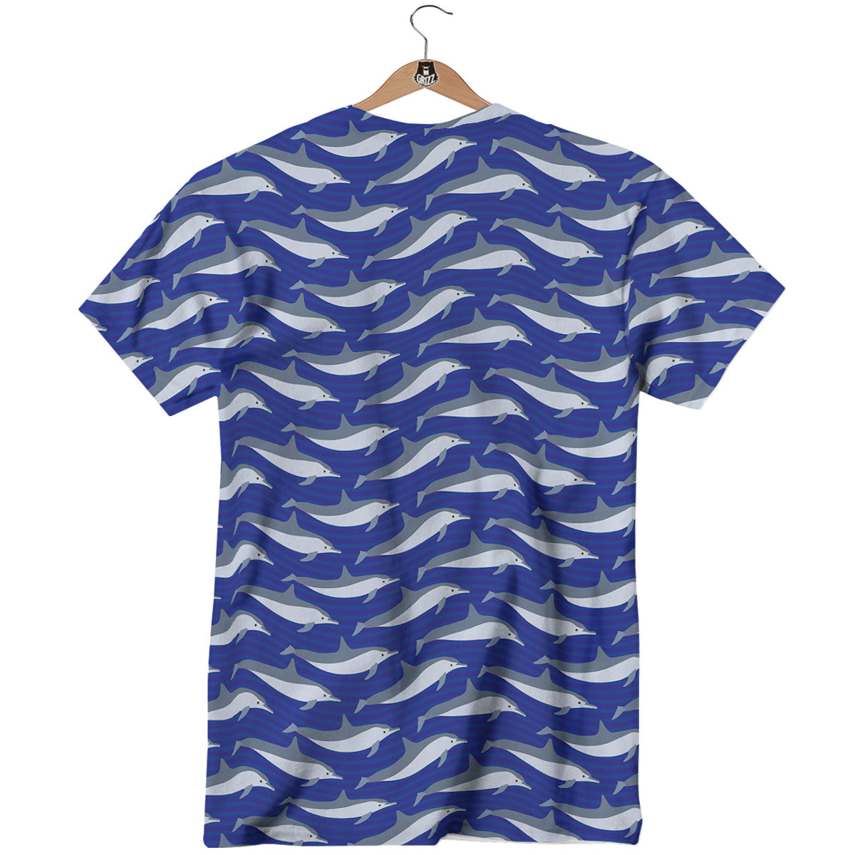 Dolphin And Waves Print Pattern T-Shirt-grizzshop
