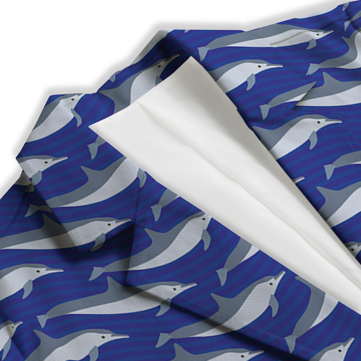 Dolphin And Waves Print Pattern Women's Blazer-grizzshop