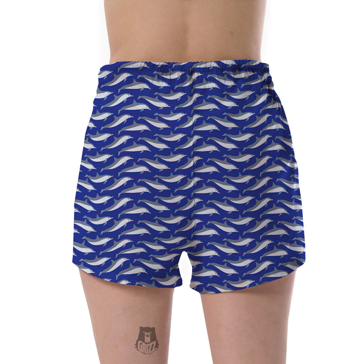 Dolphin And Waves Print Pattern Women's Shorts-grizzshop