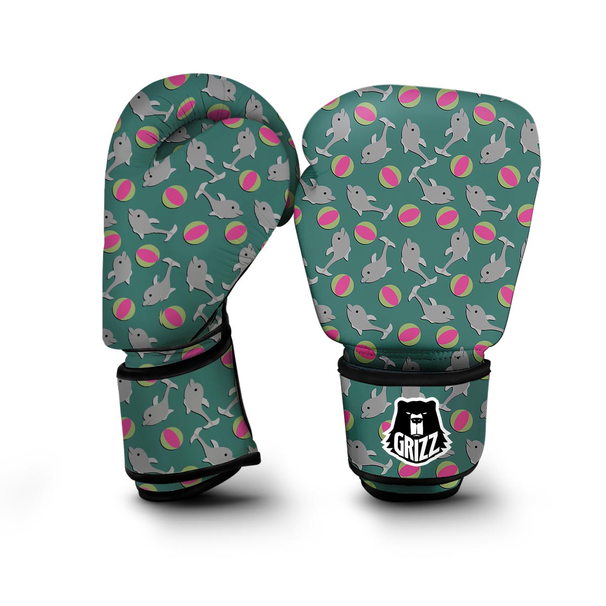Dolphin Ball Pattern Print Boxing Gloves-grizzshop
