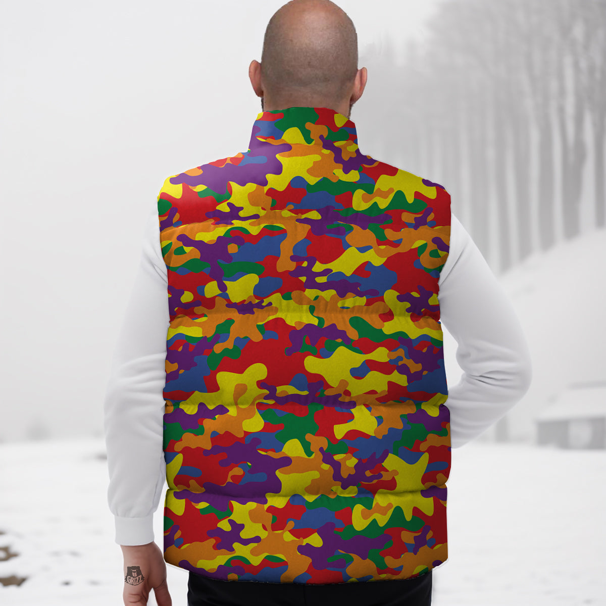 Dolphin Ball Pattern Print Down Vest